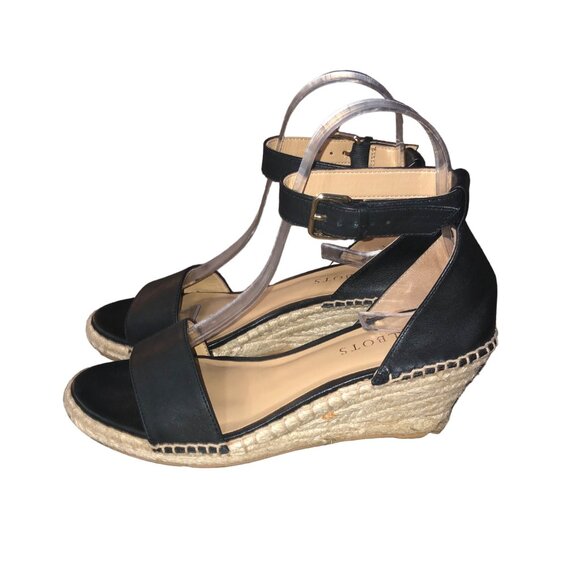 Talbots Espadrilles Womens 6.5 Used Black Leather - Picture 1 of 16